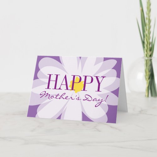 Happy Mothers Day purple floral greeting card