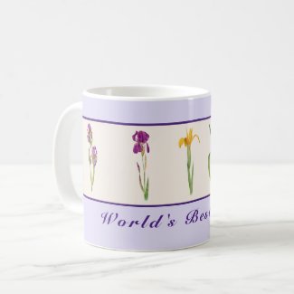Happy Mother's Day Purple Irises World's Best Mom Coffee Mug