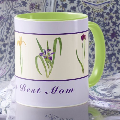 Happy Mothers Day Purple Irises Worlds Best Mom Mug