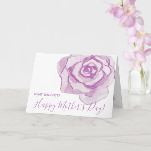 Happy Mother's Day! Purple Watercolor Rose Card