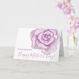 Happy Mother's Day! | Purple Watercolor Rose Postc Card