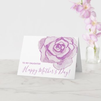 Happy Mother's Day! | Purple Watercolor Rose Postc