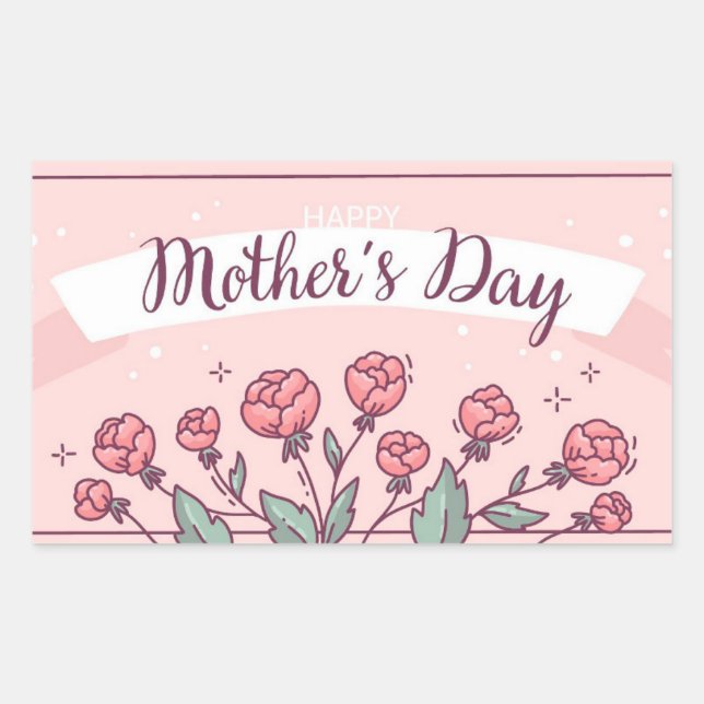 Happy Mother's Day Rectangular Sticker (Front)