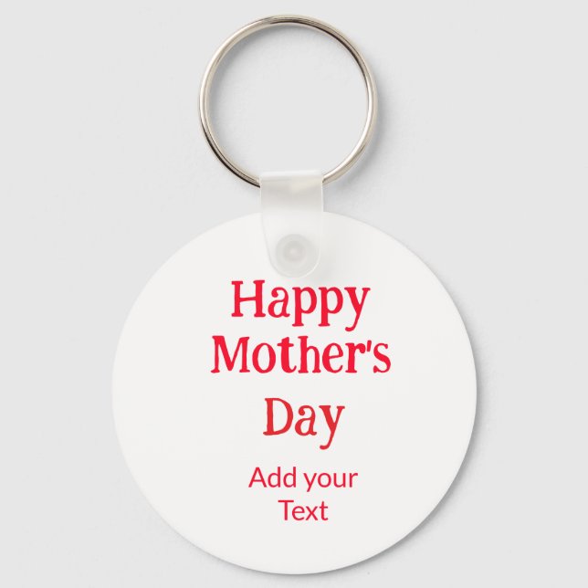 Happy mother's day red add text simple minimal mom keychain (Front)