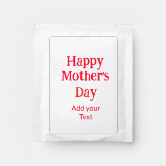 Happy mother's day red add text simple minimal mom tea bag drink mix