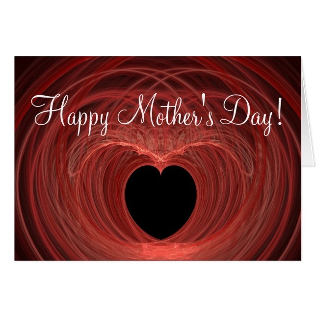 Happy Mother's Day Red and Black Spiraled Heart (Front Horizontal)
