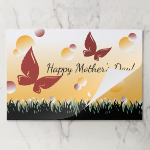 Happy Mother's Day Red Butterflies Paper Placemat