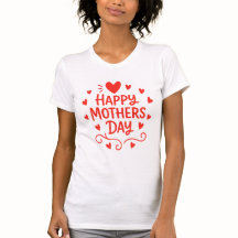 Happy Mothers Day Red Hearts