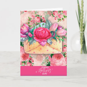 Happy Mother's Day Red Pink Purple Floral Flowers Card
