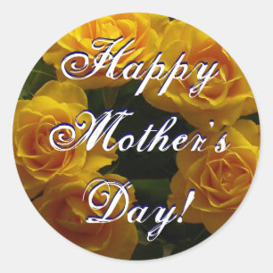 Happy Mother's Day Red Roses Classic Round Sticker