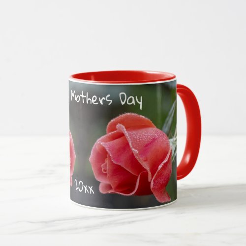 Happy Mothers Day _ Red Roses Dew Drops Photo Mug