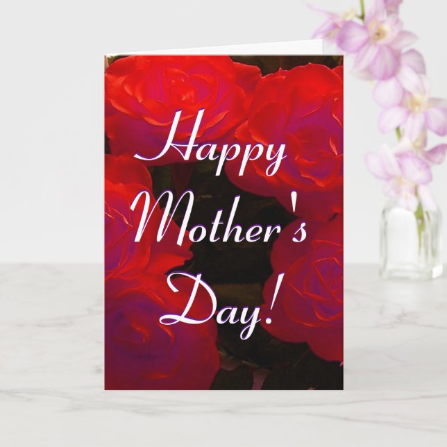 Happy Mother's Day Red Roses I Card (Orchid)