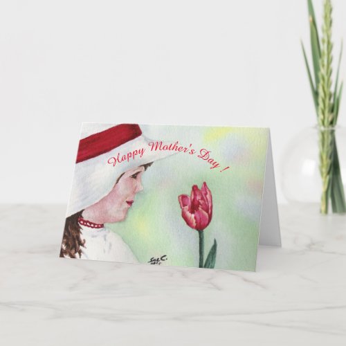 HAPPY MOTHERS DAY RED TULIP CARD