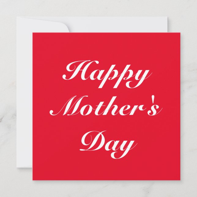 Happy Mother's Day red white script elegant Note Card (Front)