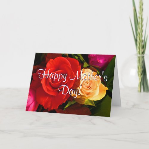 Happy Mothers Day Red Yellow Roses I Card