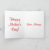 Happy Mother's Day Red Yellow Roses III Card (Inside)