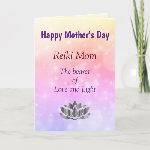 Happy Mothers Day Reiki Mom design Card