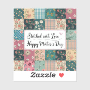Happy Mother's Day - Retro Cute Quilt Pattern Sticker
