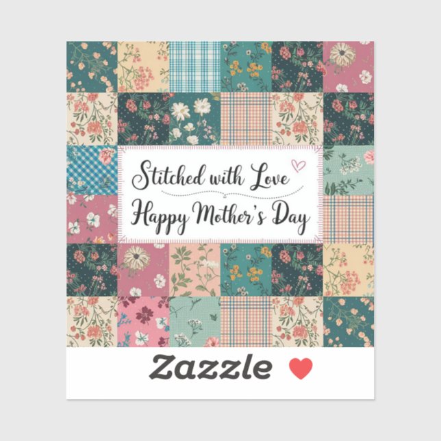 Happy Mother's Day - Retro Cute Quilt Pattern Sticker (Sheet)