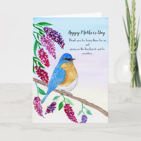 Happy Mother's Day Robin In Wisteria Tree Card