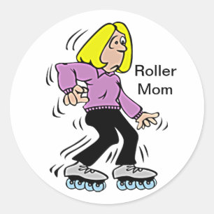 Happy Mother's Day Roller Mom Classic Round Sticker