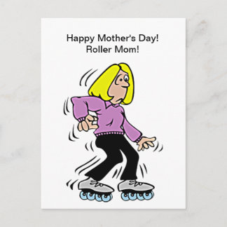 Happy Mother's Day Roller Mom Postcard
