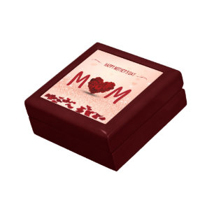 Happy Mother's Day Rose Heart Bouquet Jewelry Box