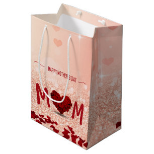 Happy Mother's Day Rose Heart Bouquet Medium Gift Bag