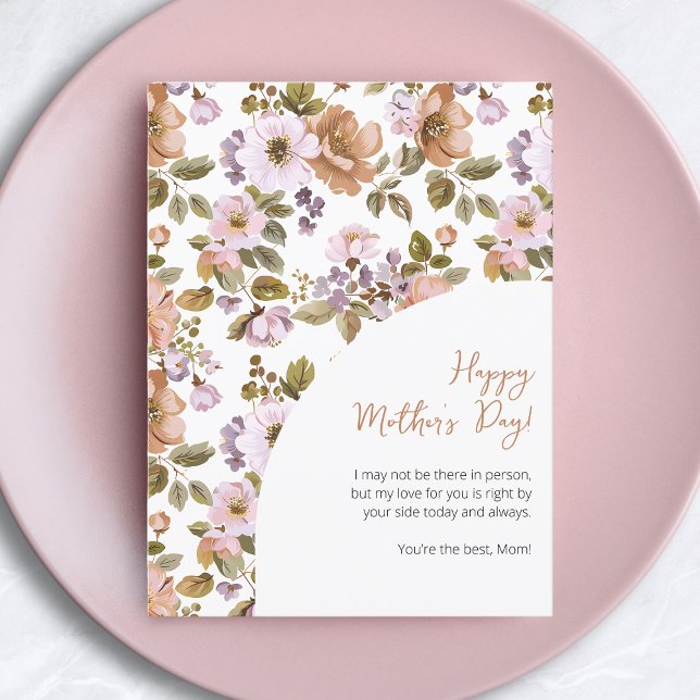 Happy Mother's Day Script Cute Floral Best Mom Holiday Postcard (Happy Mother's Day Script Cute Floral Best Mom Holiday Postcard)