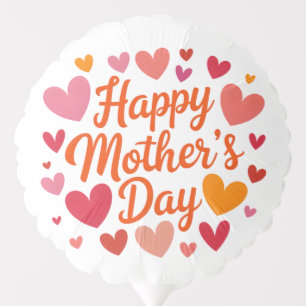 Happy Mother's Day Script Cute Love Hearts Balloon