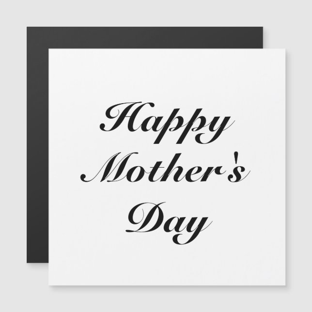 Happy Mother's Day script elegant magnetic card (Front/Back)
