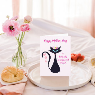 Happy Mother's Day Siamese Cat With Flowers Card