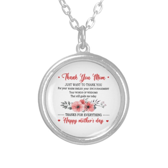 Happy Mother's Day Silver Plated Necklace (Front)