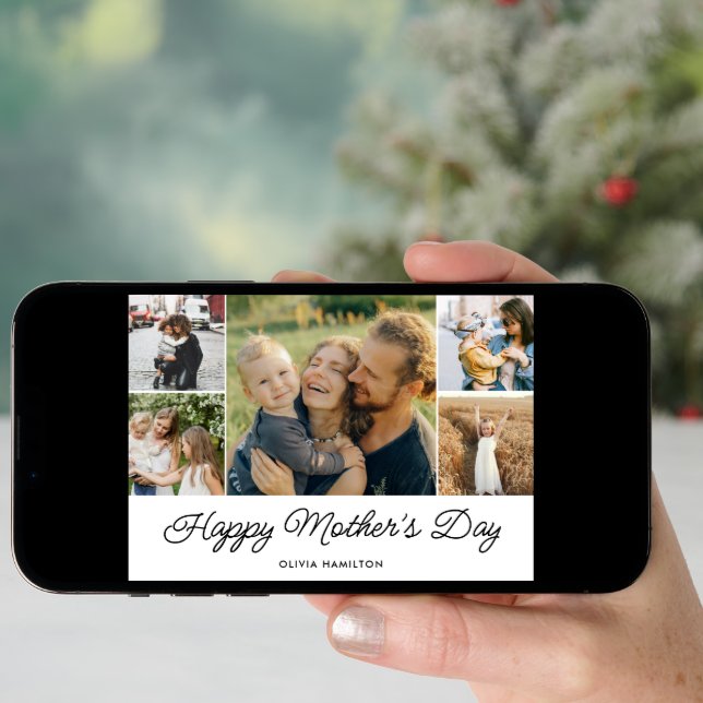 Happy Mother's Day Simple Elegant Photo Holiday Card (Front Digital)