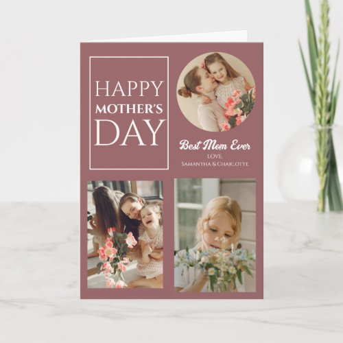 Happy Mothers Day  Simple Modern Script Photo Card