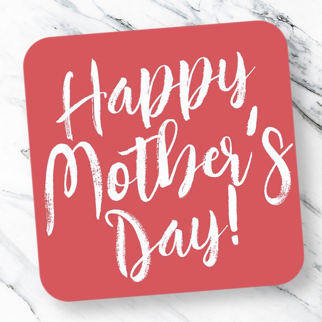 Happy Mother's Day Simple Modern Typography Square Sticker (Creator Uploaded)