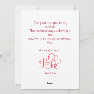 Happy Mother's day simple sweet kid photo Holiday Card