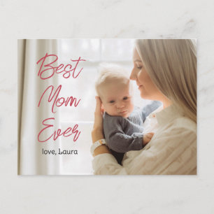 Happy Mother's day simple sweet mom & baby photo  Holiday Postcard