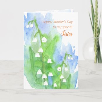 Happy Mother's Day Sister Lily Of The Valley Card by CountryGarden at Zazzle
