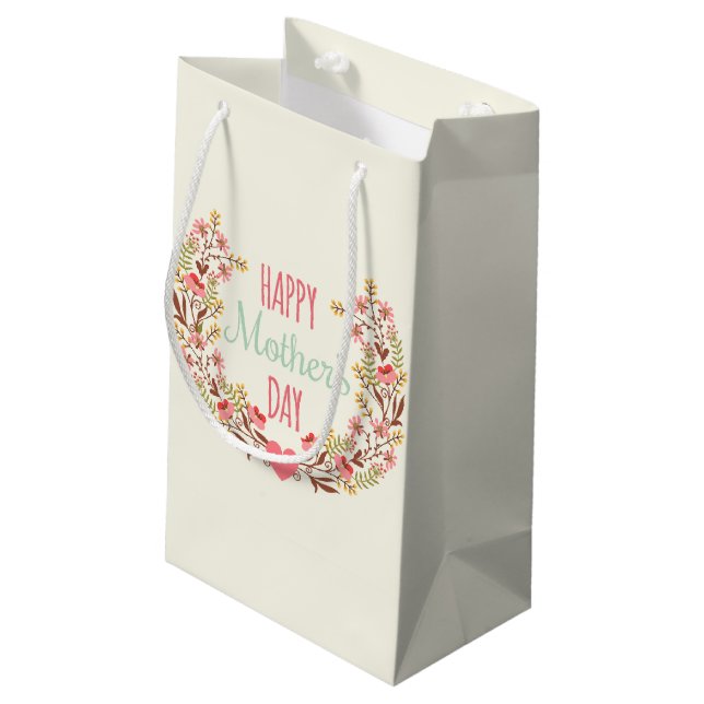 Happy Mother's Day Small Gift Bag (Back Angled)