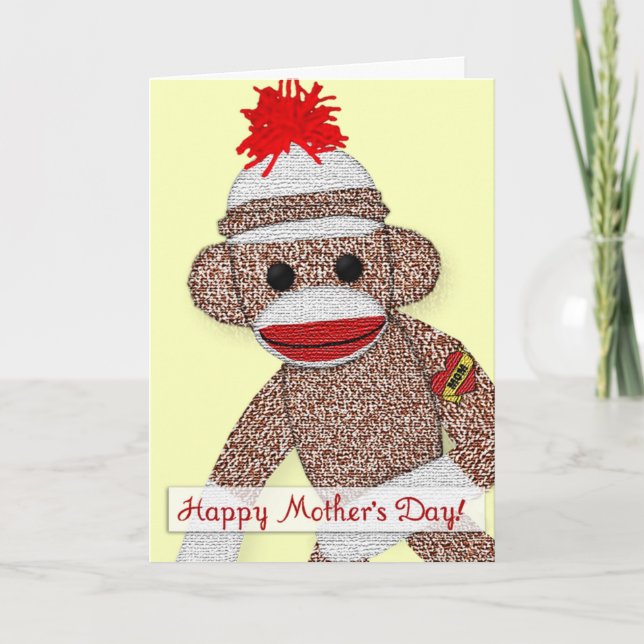 "Happy Mother's Day!" Sock Monkey Tattoo card (Front)