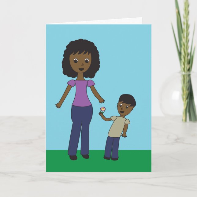 Happy Mothers Day Son African American Personalize Card (Front)