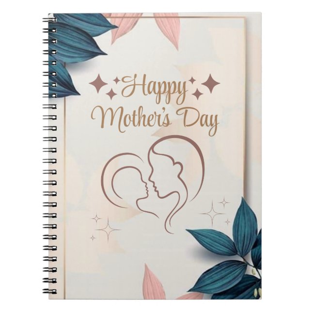 Happy Mother's Day Spiral Photo (80 Pages B&W) Notebook (Front)