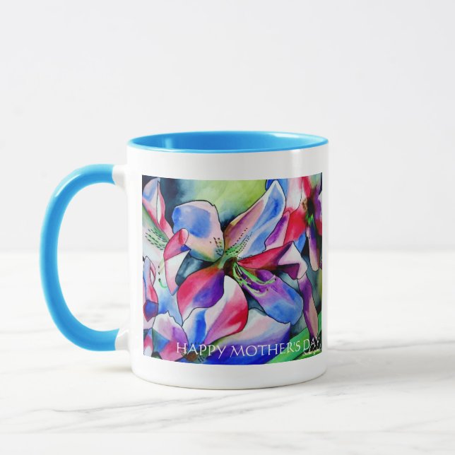 Happy Mother's Day Spring Azalea flower mug (Left)