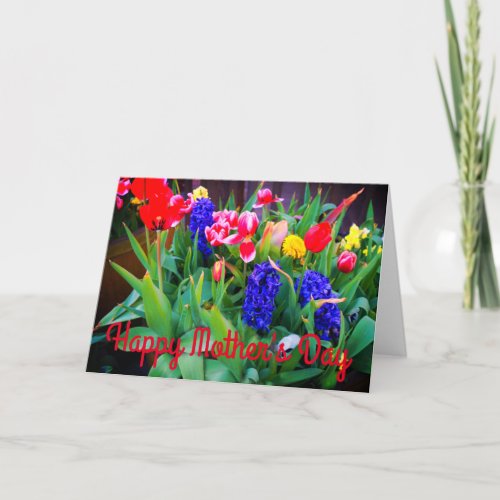 Happy Mothers Day Spring Flowers 3 Card
