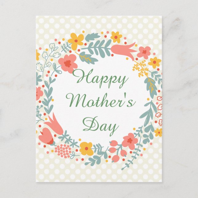 Happy Mother's Day Spring Flowers Postcard (Front)