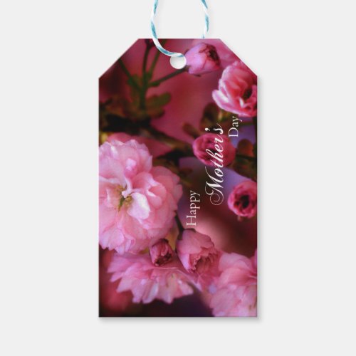 Happy Mothers Day Spring Pink Cherry Blossoms Gift Tags