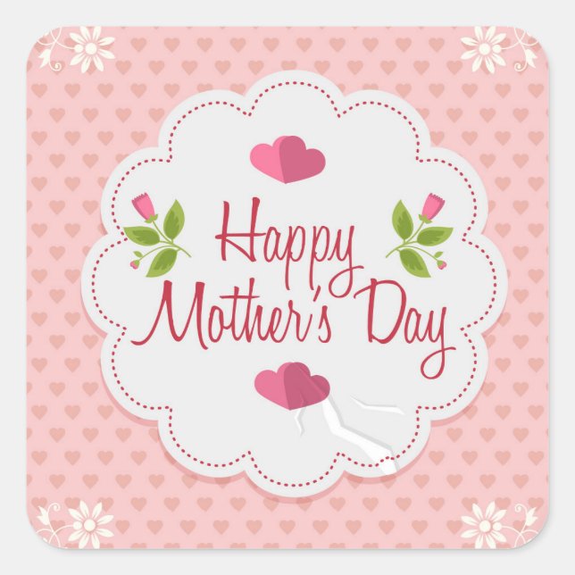 Happy Mother's Day Square Sticker (Front)