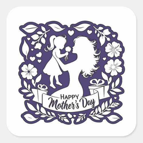 Happy mothers day square sticker