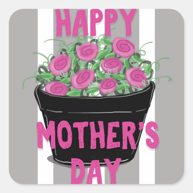 Happy Mother's Day Square Sticker (Front)